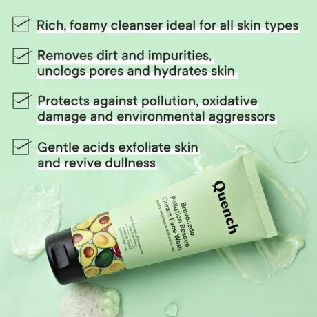 Quench Avocado Pollution Rescue Cream Face Wash pic 2
